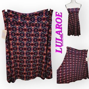 LULAROE 2 in 1 circle Skirt to convertible strapless top damask suzani print